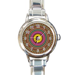 Ornament Mandala Round Italian Charm Watch by designworld65