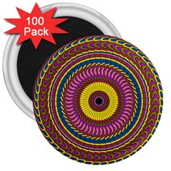 Ornament Mandala 3  Magnets (100 Pack)