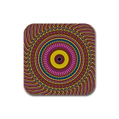 Ornament Mandala Rubber Square Coaster (4 Pack)  by designworld65