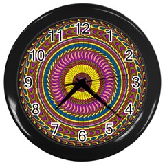 Ornament Mandala Wall Clocks (black)