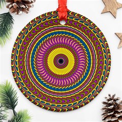 Ornament Mandala Round Ornament (two Sides)  by designworld65