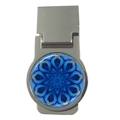 Blue Blossom Mandala Money Clips (round) 