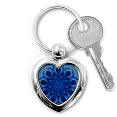 Blue Blossom Mandala Key Chains (heart) 