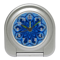 Blue Blossom Mandala Travel Alarm Clocks