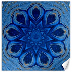 Blue Blossom Mandala Canvas 16  X 16  