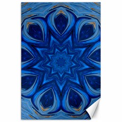 Blue Blossom Mandala Canvas 20  X 30  