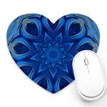 Blue Blossom Mandala Heart Mousepads Front