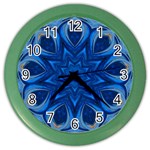 Blue Blossom Mandala Color Wall Clocks Front