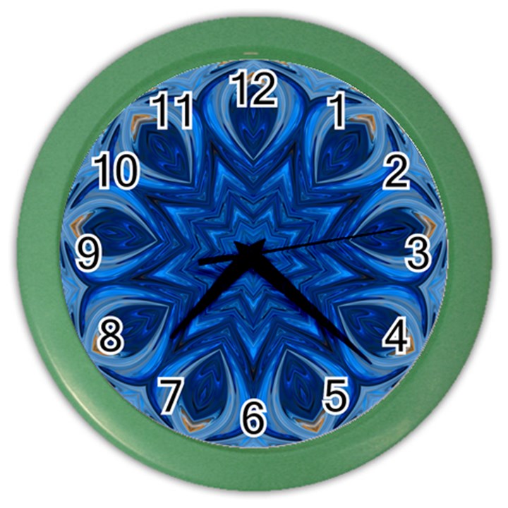 Blue Blossom Mandala Color Wall Clocks