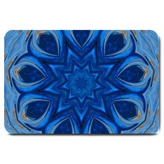 Blue Blossom Mandala Large Doormat 