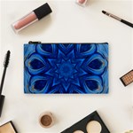 Blue Blossom Mandala Cosmetic Bag (Small)  Front