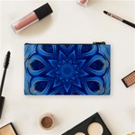 Blue Blossom Mandala Cosmetic Bag (Small)  Back