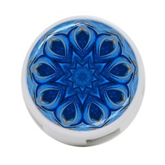 Blue Blossom Mandala 4-port Usb Hub (one Side) by designworld65