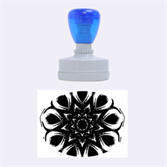 Blue Blossom Mandala Rubber Oval Stamps