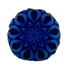 Blue Blossom Mandala Standard 15  Premium Round Cushions