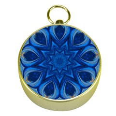 Blue Blossom Mandala Gold Compasses