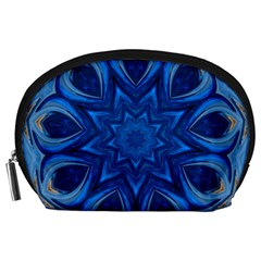 Blue Blossom Mandala Accessory Pouches (large)  by designworld65