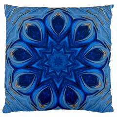 Blue Blossom Mandala Standard Flano Cushion Case (one Side) by designworld65