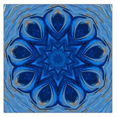 Blue Blossom Mandala Large Satin Scarf (square) by designworld65