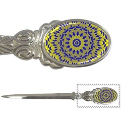 Yellow Blue Gold Mandala Letter Openers by designworld65