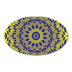 Yellow Blue Gold Mandala Oval Magnet