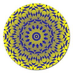 Yellow Blue Gold Mandala  by designworld65