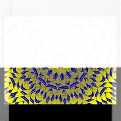 Yellow Blue Gold Mandala Rectangular Jigsaw Puzzl