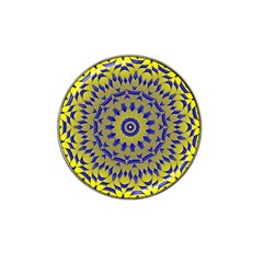 Yellow Blue Gold Mandala Hat Clip Ball Marker