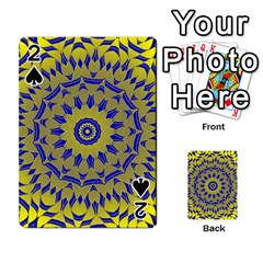 Yellow Blue Gold Mandala Playing Cards 54 Designs  by designworld65