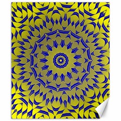 Yellow Blue Gold Mandala Canvas 8  X 10  by designworld65