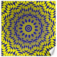 Yellow Blue Gold Mandala Canvas 12  X 12   by designworld65