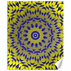 Yellow Blue Gold Mandala Canvas 16  X 20  