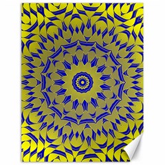 Yellow Blue Gold Mandala Canvas 18  X 24   by designworld65