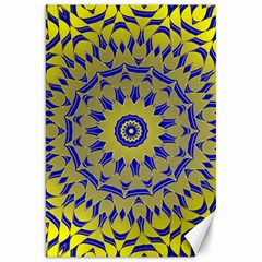 Yellow Blue Gold Mandala Canvas 20  X 30  