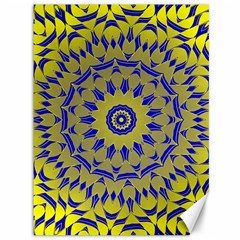 Yellow Blue Gold Mandala Canvas 36  X 48   by designworld65