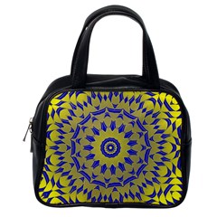 Yellow Blue Gold Mandala Classic Handbags (one Side)