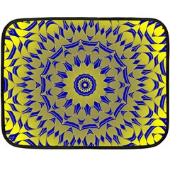 Yellow Blue Gold Mandala Fleece Blanket (mini)