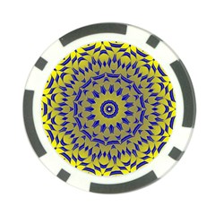 Yellow Blue Gold Mandala Poker Chip Card Guards (10 Pack) 