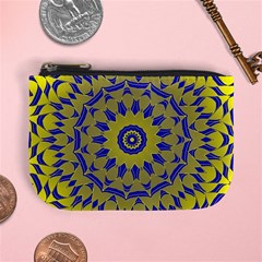 Yellow Blue Gold Mandala Mini Coin Purses by designworld65