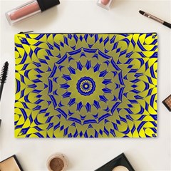 Yellow Blue Gold Mandala Cosmetic Bag (xl) by designworld65