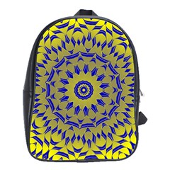 Yellow Blue Gold Mandala School Bags(large) 