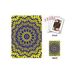 Yellow Blue Gold Mandala Playing Cards (mini)  by designworld65