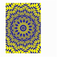 Yellow Blue Gold Mandala Large Garden Flag (two Sides) by designworld65