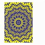 Yellow Blue Gold Mandala Large Garden Flag (Two Sides) Front