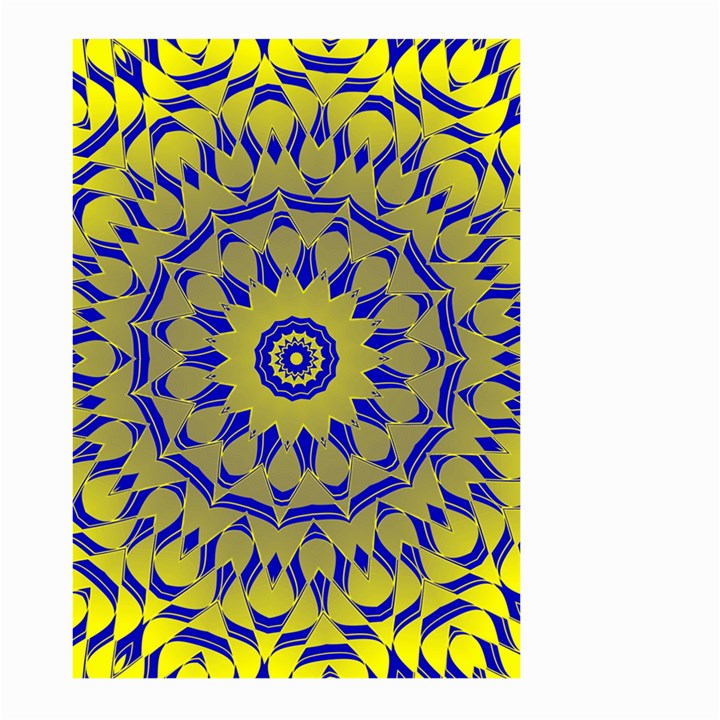 Yellow Blue Gold Mandala Large Garden Flag (Two Sides)