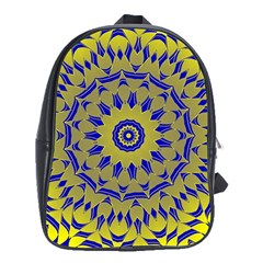 Yellow Blue Gold Mandala School Bags (xl)  by designworld65