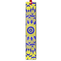 Yellow Blue Gold Mandala Large Book Marks by designworld65