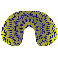 Yellow Blue Gold Mandala Travel Neck Pillows