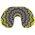 Yellow Blue Gold Mandala Travel Neck Pillows Front