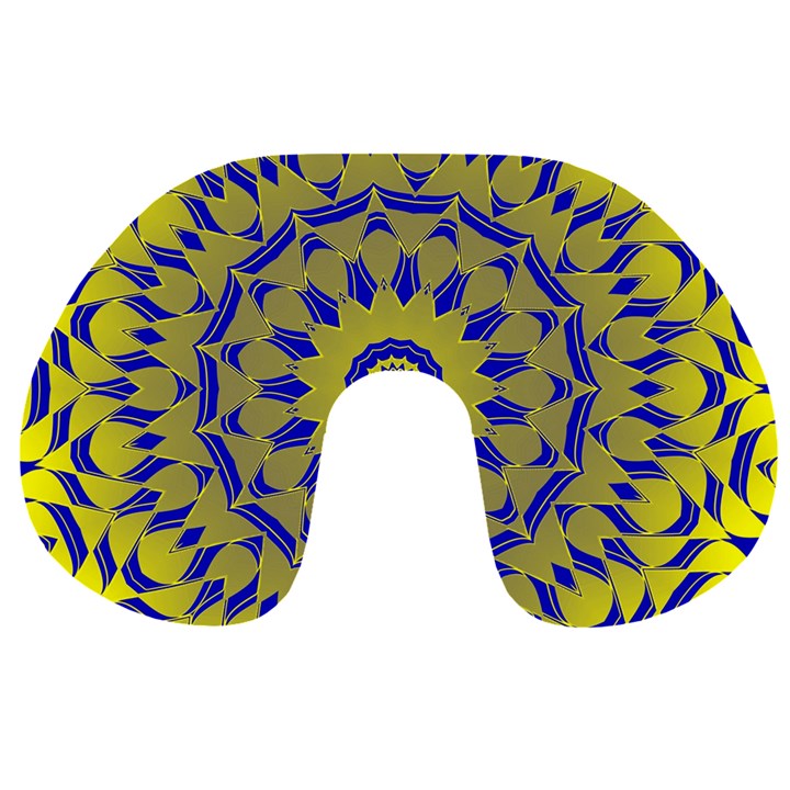 Yellow Blue Gold Mandala Travel Neck Pillows